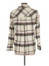 Maurices 100% Cotton Plaid Ivory Long Sleeve Button-Down Shirt Size L - photo 2