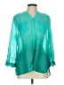 Covington 100% Polyester Teal 3/4 Sleeve Blouse Size L - photo 1