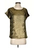 Shein 100% Polyester Metallic Gold Short Sleeve Top Size 4 - photo 1
