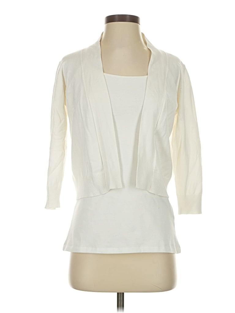 Pre-owned Cielo Cardigan Sweater In White