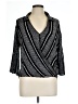 Millibon 100% Rayon Silver 3/4 Sleeve Blouse Size L - photo 1