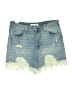 Almost Famous Blue Denim Shorts Size 7 - photo 1