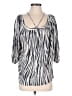 VICI 100% Rayon Silver 3/4 Sleeve Blouse Size S - photo 1