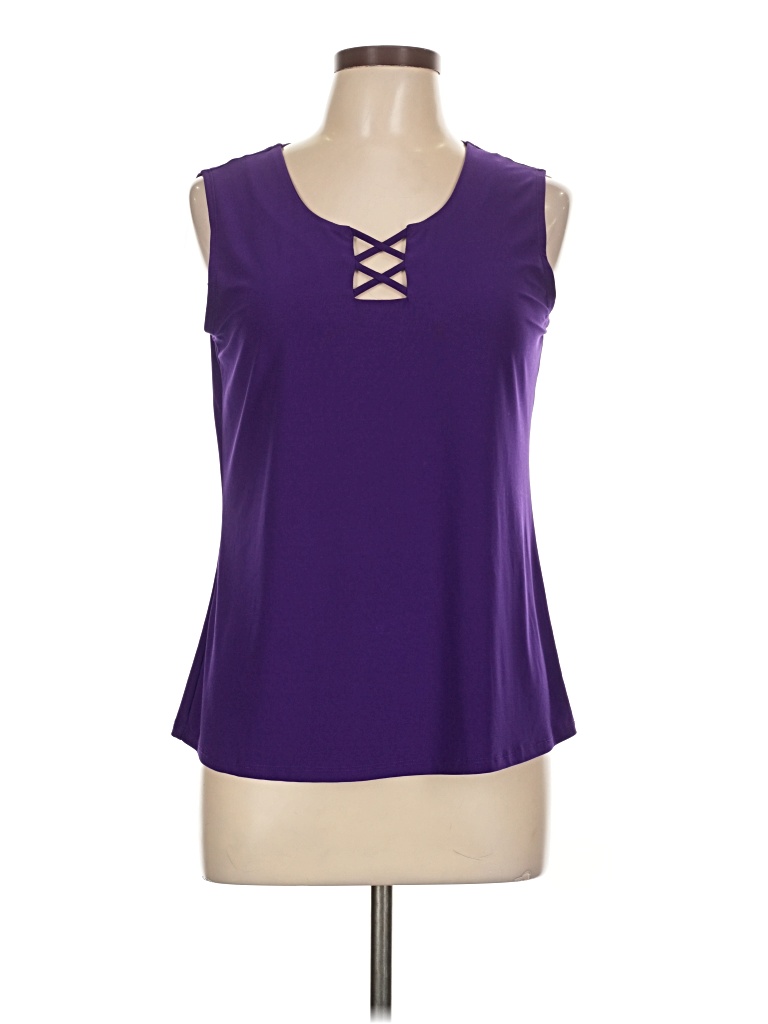 Pre-owned Assorted Brands Sleeveless T-shirt In Purple