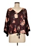 Cali 100% Polyester Burgundy 3/4 Sleeve Blouse Size M - photo 1