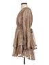 Japna Animal Print Brown Cocktail Dress Size S - photo 5