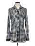 CAbi Houndstooth Blue Long Sleeve Button-Down Shirt Size S - photo 1
