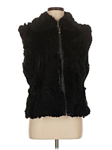 Black Saks Fifth Avenue Faux Fur Vest (view 1)