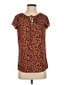 Assorted Brands 100% Polyester Animal Print Brown Short Sleeve Blouse Size S - photo 1