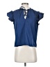 MISA Los Angeles 100% Polyester Blue Short Sleeve Blouse Size S - photo 1
