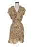 Sunday Best 100% Polyester Animal Print Tan Cocktail Dress Size 6 - photo 1