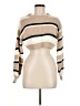 Shein 100% Acrylic Stripes Tan Turtleneck Sweater Size 6 - photo 1