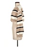 Shein 100% Acrylic Stripes Tan Turtleneck Sweater Size 6 - photo 5