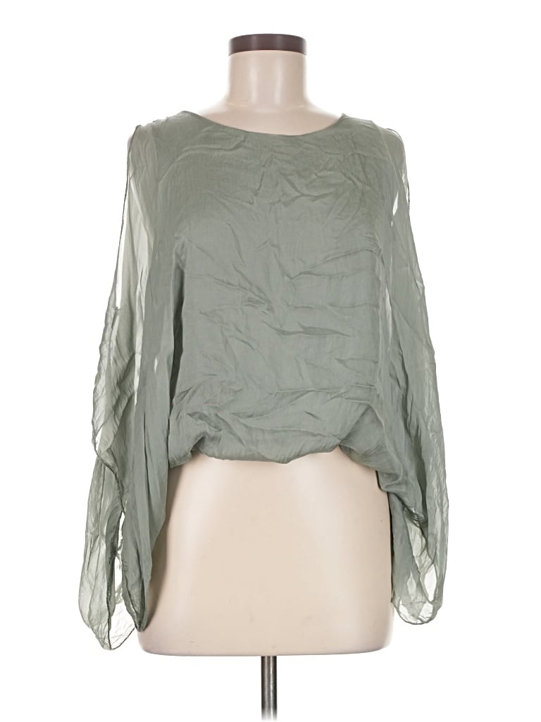 Pre-owned Gigi Moda Long Sleeve Blouse In Green