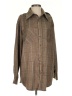Patchwork 100% Polyester Plaid Brown Long Sleeve Blouse Size S - photo 1