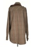 Patchwork 100% Polyester Plaid Brown Long Sleeve Blouse Size S - photo 2