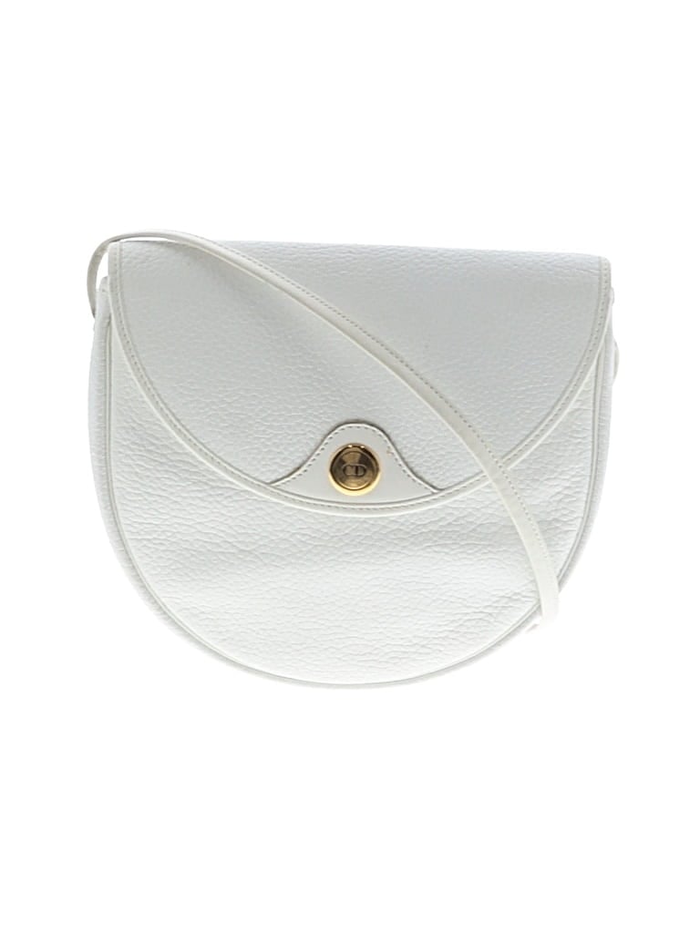 Pre-owned Dior Leather Crossbody Bag In White
