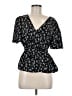 Shein 100% Polyester Black Short Sleeve Blouse Size 6 - photo 1