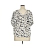 Bucketlist Animal Print Ivory Short Sleeve Blouse Size XL (estimated) - photo 2