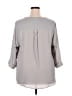 Torrid 100% Polyester Gray 3/4 Sleeve Blouse Size 2X Plus (2) - photo 2