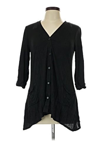 New York & Company 3/4 Sleeve Button-Down Shirt (view 1)