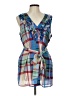 Fei Plaid Blue Sleeveless Blouse Size 12 - photo 1