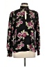 Socialite 100% Polyester Floral Black Long Sleeve Blouse Size L - photo 1