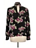 Socialite 100% Polyester Floral Black Long Sleeve Blouse Size L - photo 2