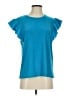 DKNY Teal Short Sleeve Top Size S - photo 1