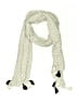 Unbranded Polka Dots Ivory White Scarf One size - photo 1