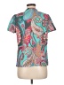 Shein Paisley Teal Short Sleeve Blouse Size 6 - photo 2