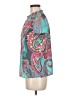 Shein Paisley Teal Short Sleeve Blouse Size 6 - photo 5