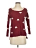 Lucky Brand 100% Cotton Stars Burgundy Pullover Sweater Size S - photo 1