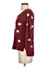 Lucky Brand 100% Cotton Stars Burgundy Pullover Sweater Size S - photo 5