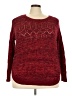 Chelsea Studio 100% Acrylic Hearts Burgundy Pullover Sweater Size 22/24 (1X) - photo 1