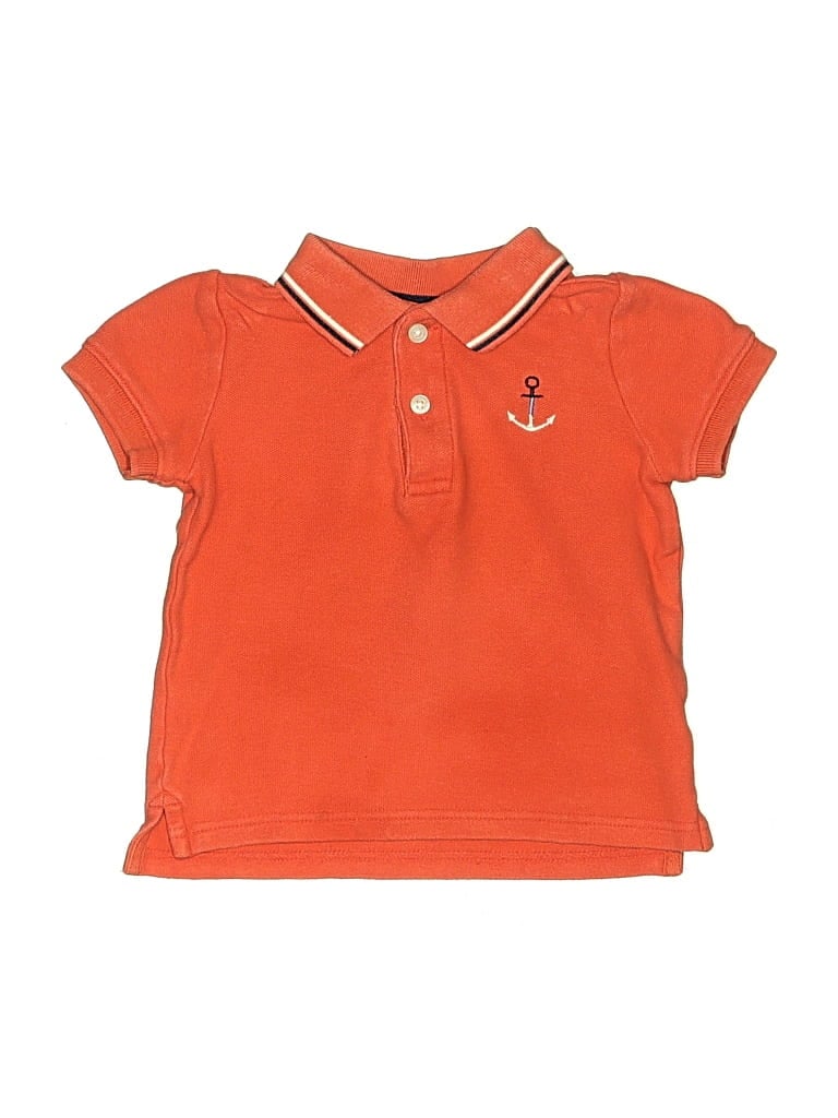 Pre-owned Janie And Jack Kids' Short Sleeve Polo Shirt In Orange