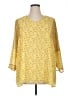 Hayden 100% Polyester Yellow 3/4 Sleeve Blouse Size 1X - photo 1