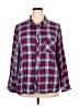 Dex 100% Rayon Plaid Burgundy Long Sleeve Button-Down Shirt Size 2X - photo 1
