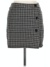 Pink Rose Houndstooth Gray Casual Skirt Size L - photo 1