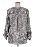 Simply Vera Vera Wang 100% Polyester Animal Print Silver Long Sleeve Blouse Size L - photo 2