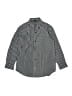 Gap Kids Checkered-gingham Gray Long Sleeve Button-Down Shirt Size 10 - photo 1