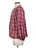 Madewell 100% Viscose Plaid Red Burgundy Long Sleeve Blouse Size XXS - photo 5