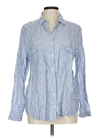 Pure Navy Long Sleeve Button-Down Shirt (view 1)