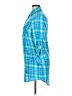 Billy T Plaid Blue 3/4 Sleeve Button-Down Shirt Size XL (estimated) - photo 5