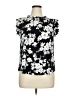 Flower & Feather Black Short Sleeve Blouse Size XL - photo 1