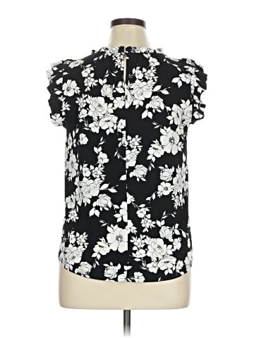 Flower & Feather Short Sleeve Blouse (view 2)