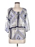 Everly 100% Polyester Silver 3/4 Sleeve Blouse Size S - photo 1