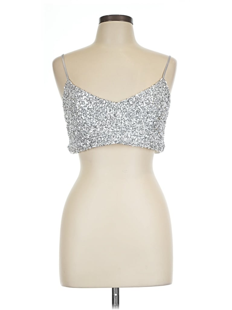 H&m Tank Top Silver Strapless Neckline Tops