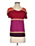 Express 100% Polyester Color Block Burgundy Short Sleeve Top Size XS - photo 1