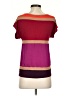 Express 100% Polyester Color Block Burgundy Short Sleeve Top Size XS - photo 2